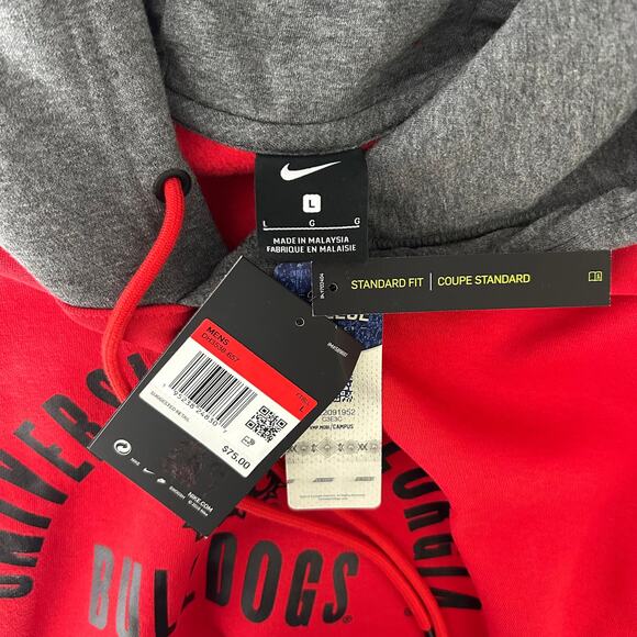University of Georgia Bulldogs Nike Colorblock Pullover Hoodie Red - Picture 10 of 12